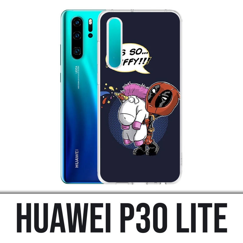 Coque Huawei P30 Lite - Deadpool Fluffy Licorne