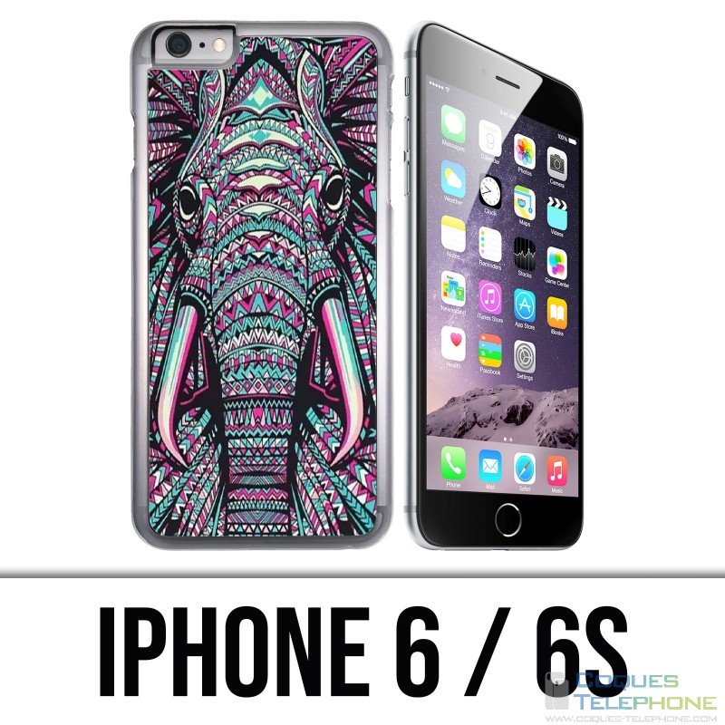 Custodia per iPhone 6 / 6S - Elefante azteco colorato