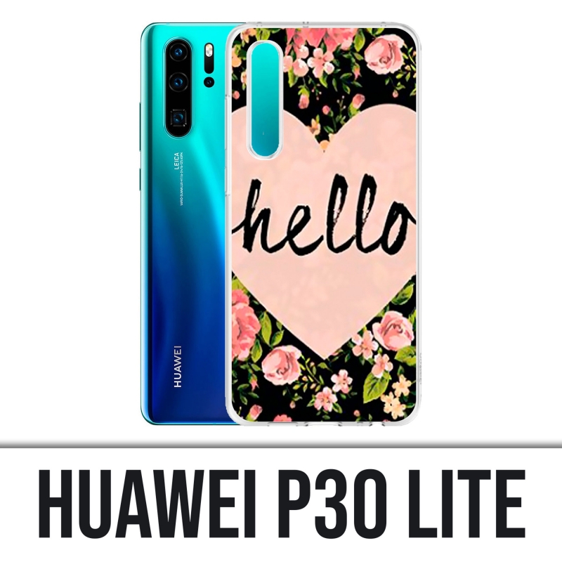 Coque Huawei P30 Lite - Hello Coeur Rose