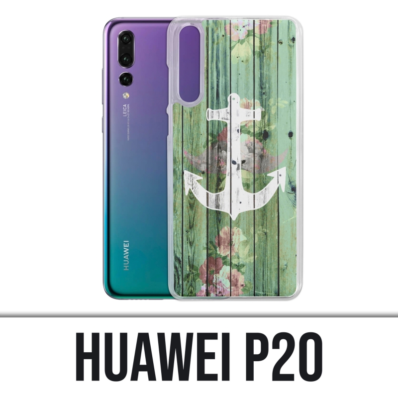 Funda Huawei P20 - Ancla de madera marina