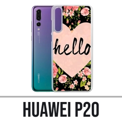 Coque Huawei P20 - Hello Coeur Rose