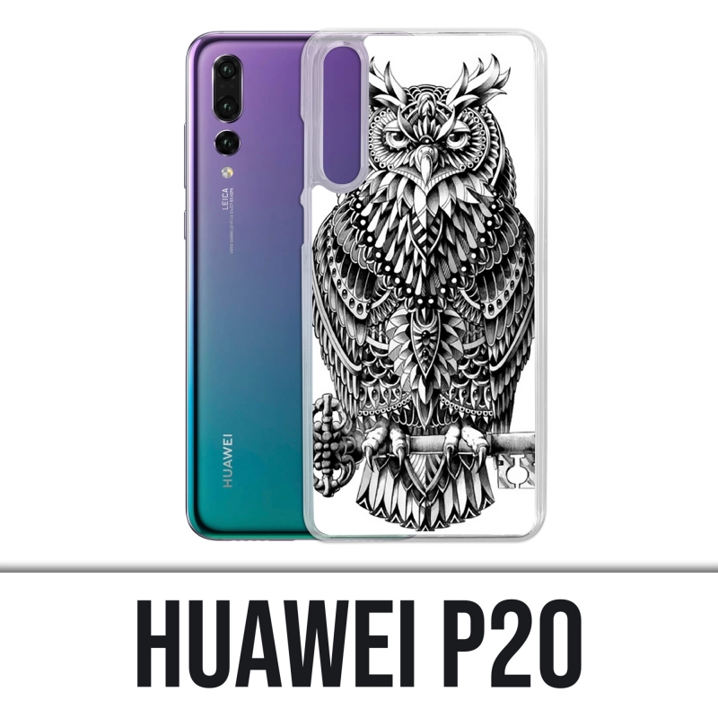 Coque Huawei P20 - Hibou Azteque