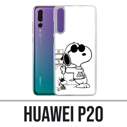 Huawei P20 Hülle - Snoopy Black White