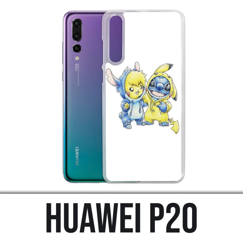 Coque Huawei P20 - Stitch Pikachu Bébé