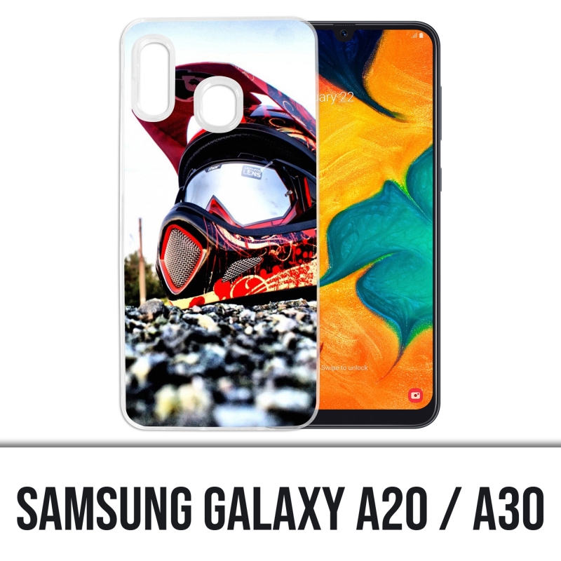 Coque Samsung Galaxy A20 / A30 - Casque Moto Cross