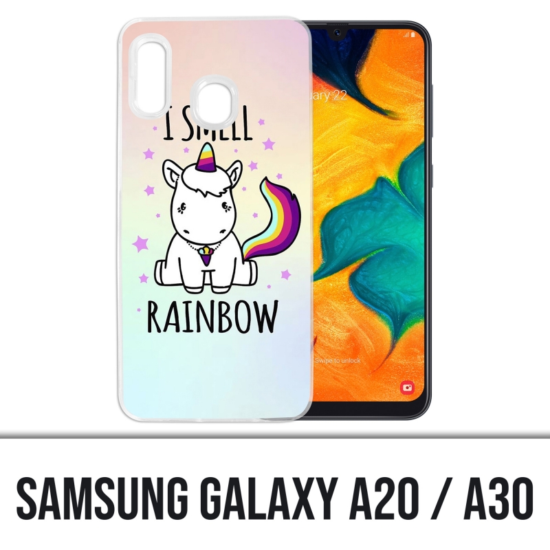 Samsung Galaxy A20 / A30 Hülle - Einhorn Ich rieche Raimbow