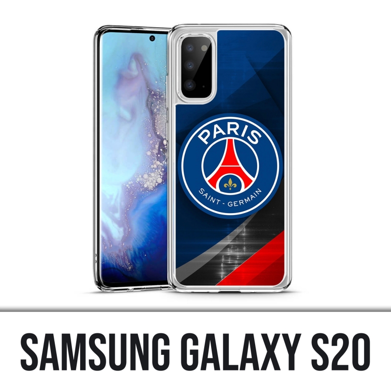 Custodia Samsung Galaxy S20 - Logo Psg in metallo cromato