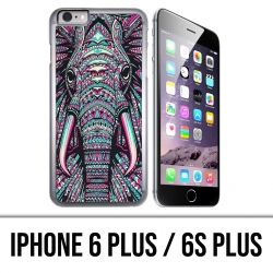 Custodia per iPhone 6 Plus / 6S Plus - Elefante azteco colorato