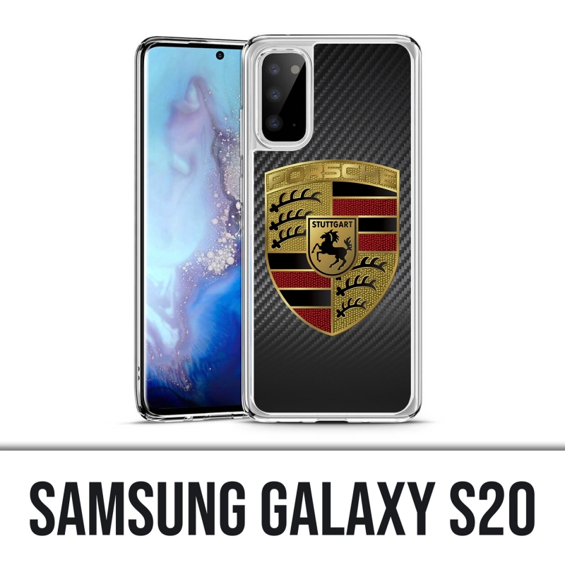 Custodia Samsung Galaxy S20 - logo Porsche in carbonio