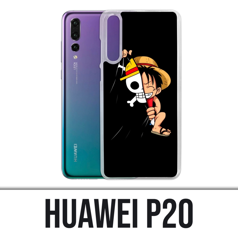 Coque Huawei P20 - One Piece baby Luffy Drapeau