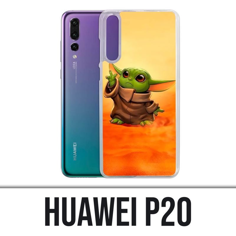 Custodia Huawei P20 - Star Wars baby Yoda Fanart