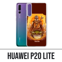 Custodia Huawei P20 Lite - Star Wars Mandalorian Yoda fanart