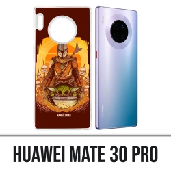 Funda Huawei Mate 30 Pro - Star Wars Mandalorian Yoda fanart