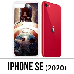 Coque iPhone SE 2020 - Captain America Grunge Avengers