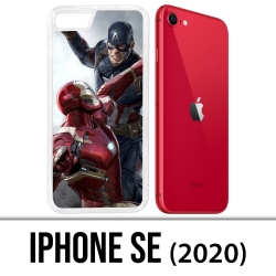 Coque iPhone SE 2020 - Captain America Vs Iron Man Avengers