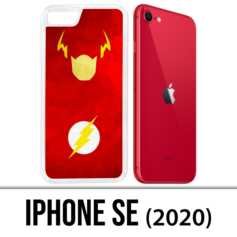 Coque iPhone SE 2020 - Dc Comics Flash Art Design