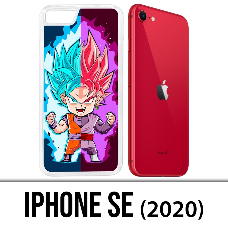 Coque iPhone SE 2020 - Dragon Ball Black Goku Cartoon