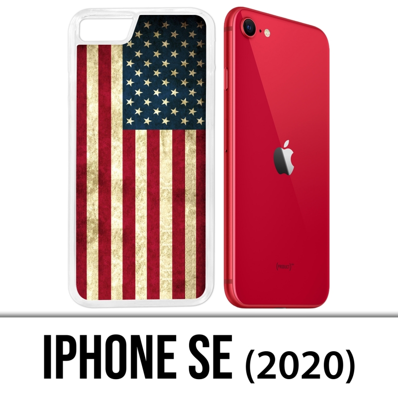 Coque iPhone SE 2020 - Drapeau Usa