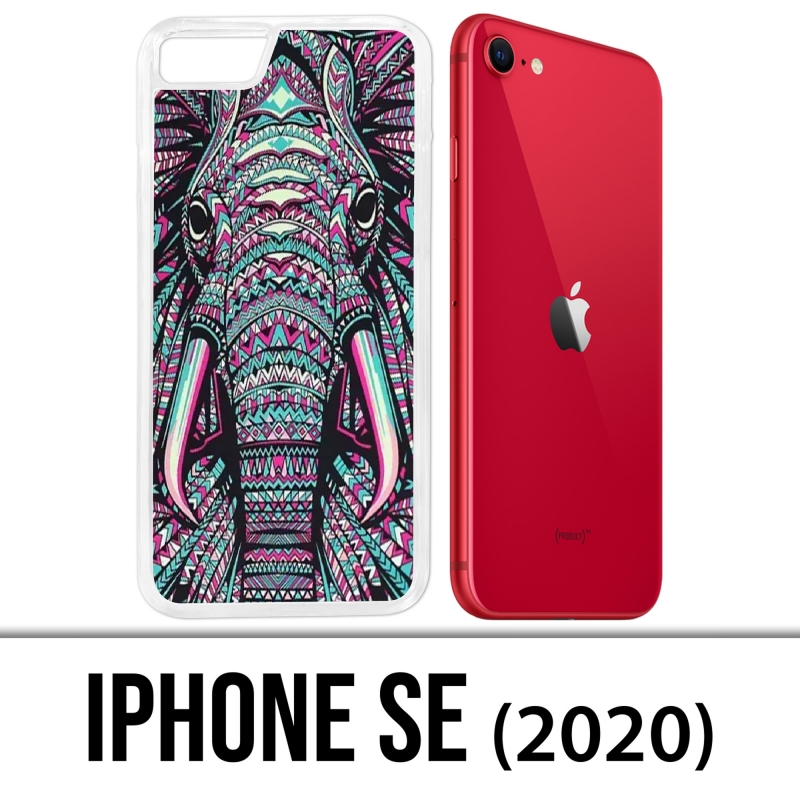 Funda iPhone 2020 SE - Éléphant Aztèque Coloré