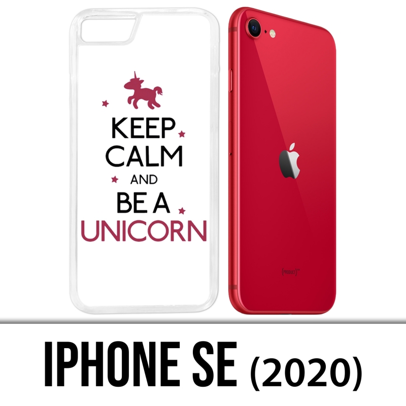Coque iPhone SE 2020 - Keep Calm Unicorn Licorne