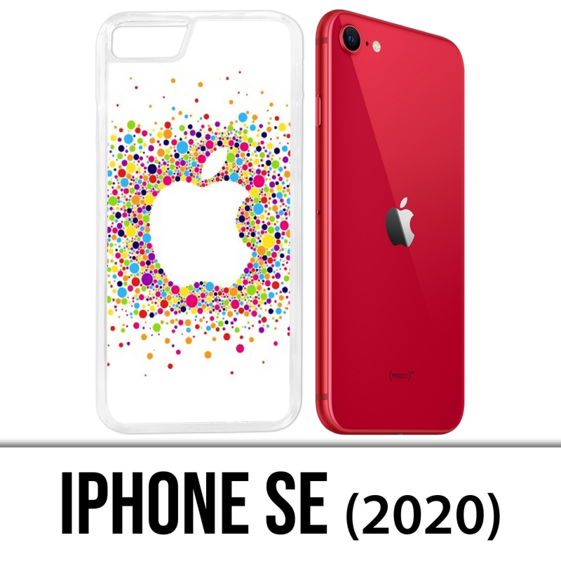Coque iPhone SE 2020 - Logo Apple Multicolore