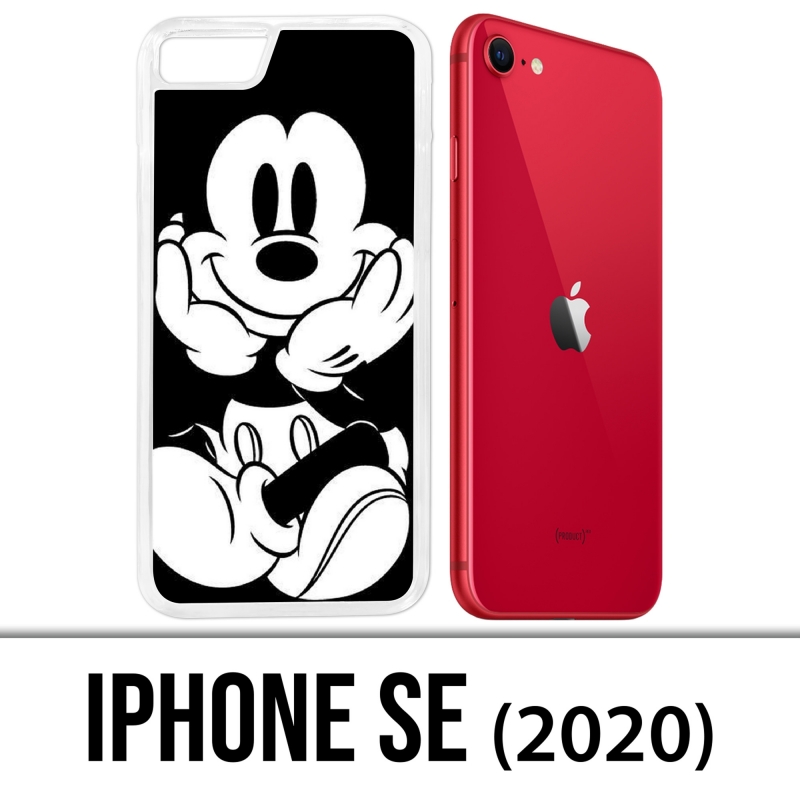 Coque iPhone SE 2020 - Mickey Noir Et Blanc