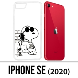 Coque iPhone SE 2020 - Snoopy Noir Blanc