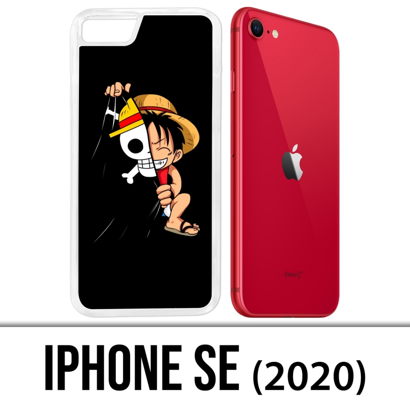Coque iPhone SE 2020 - One Piece baby Luffy Drapeau