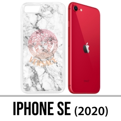 Coque iPhone SE 2020 - Versace marbre blanc