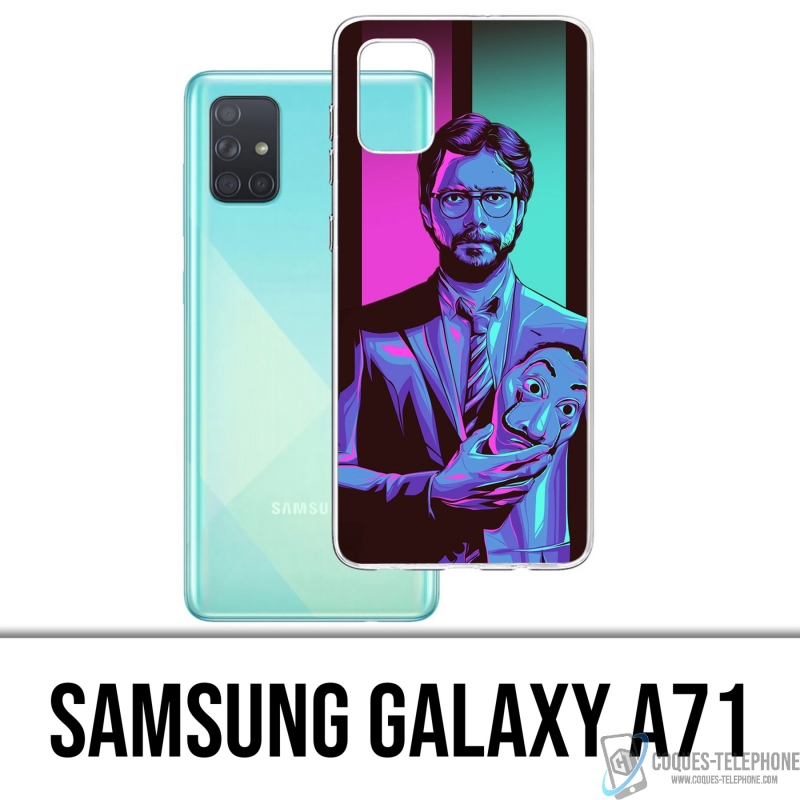 Custodia per Samsung Galaxy A71 - La Casa De Papel - Professor Neon