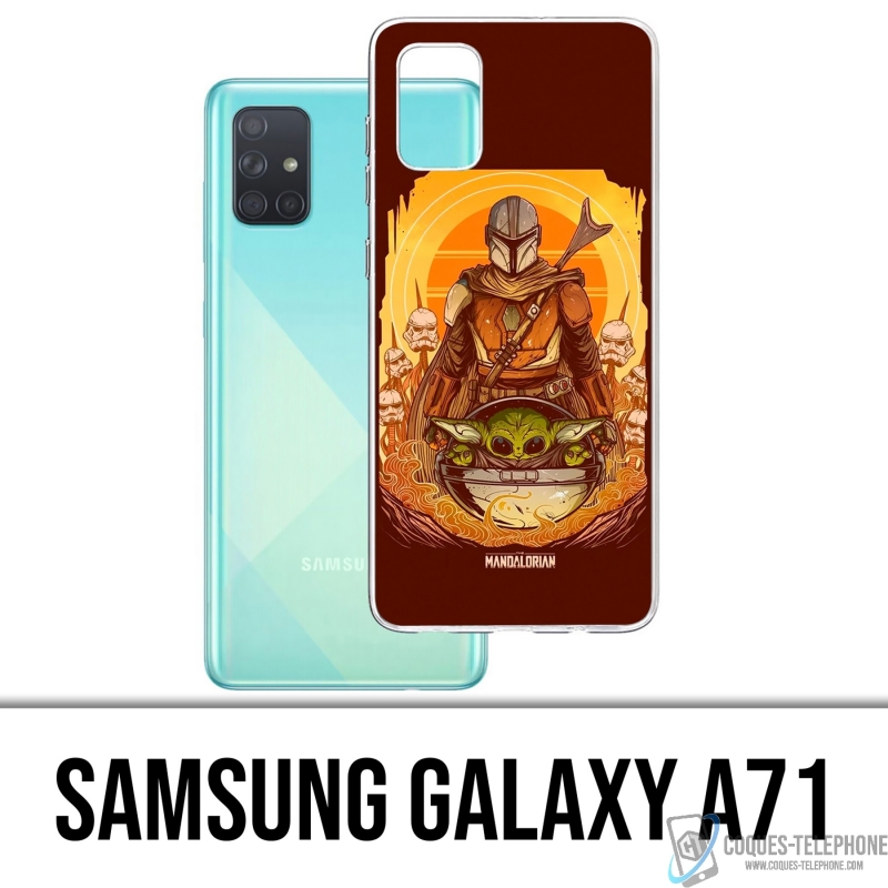 Coque Samsung Galaxy A71 - Star Wars Mandalorian Yoda Fanart
