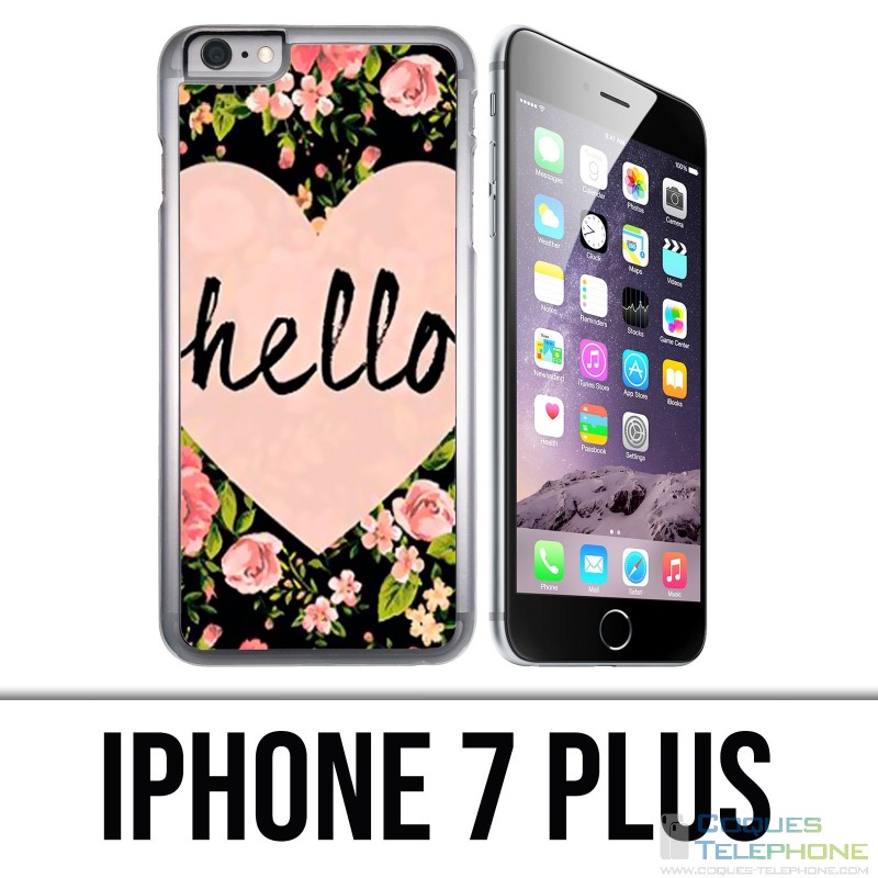 Coque iPhone 7 PLUS - Hello Coeur Rose