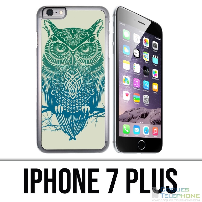 Coque iPhone 7 PLUS - Hibou Abstrait