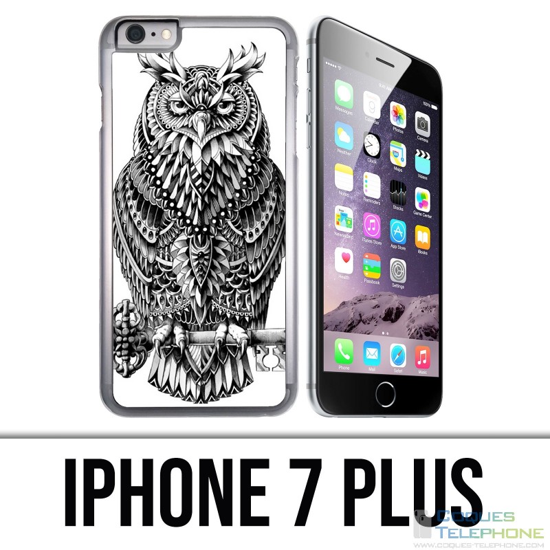 Coque iPhone 7 PLUS - Hibou Azteque