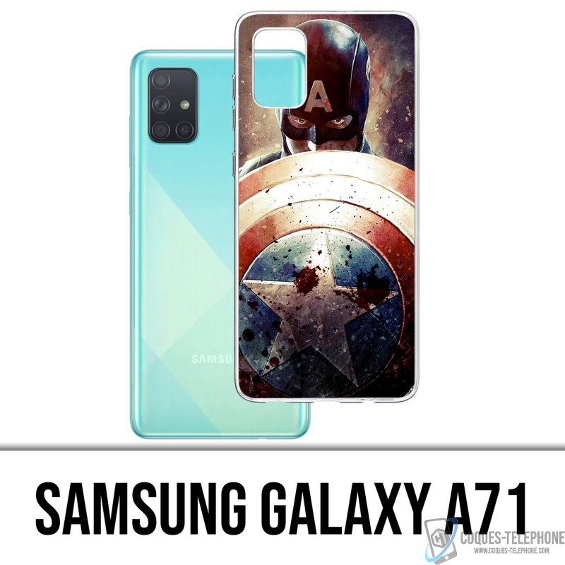 Custodia per Samsung Galaxy A71 - Captain America Grunge Avengers