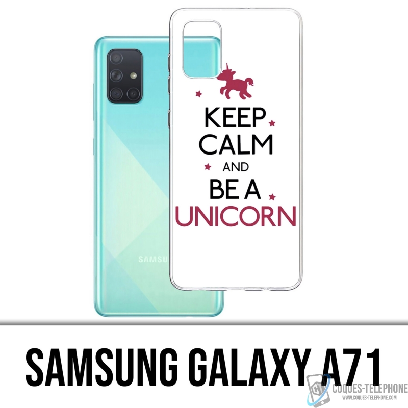 Coque Samsung Galaxy A71 - Keep Calm Unicorn Licorne