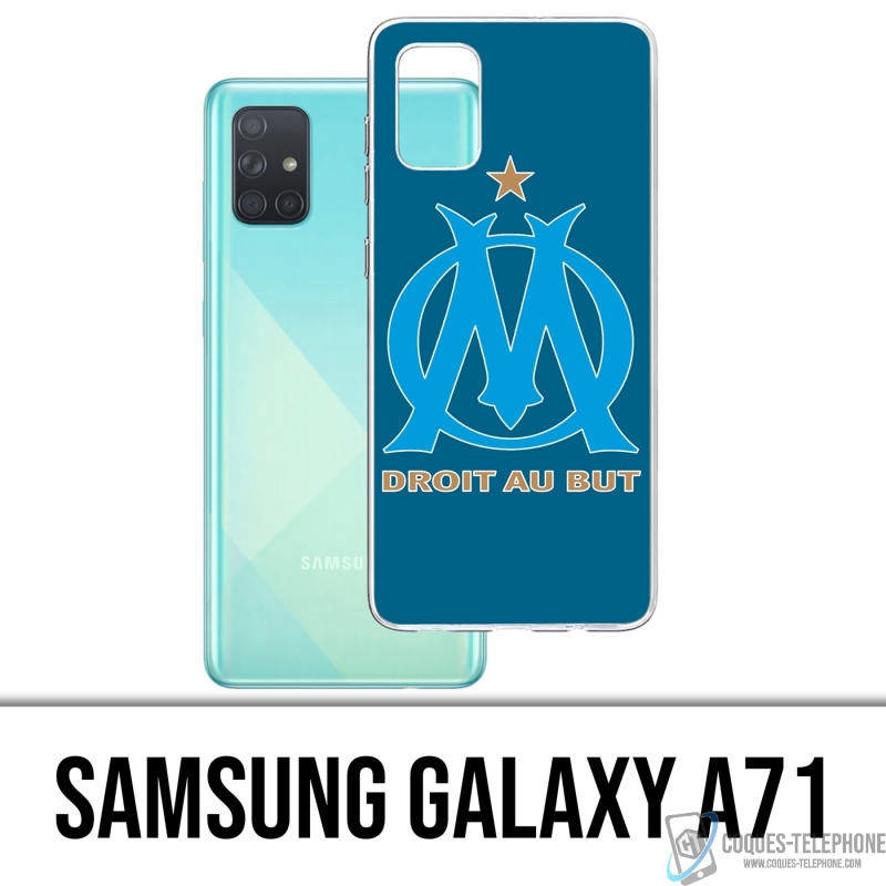 Coque Samsung Galaxy A71 - Logo Om Marseille Big Fond Bleu