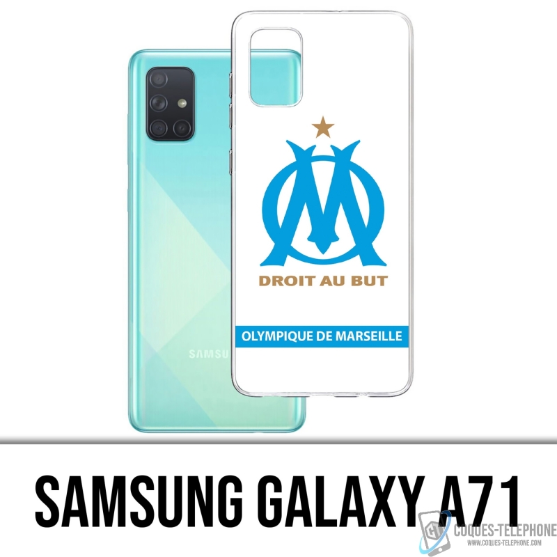 Coque Samsung Galaxy A71 - Logo Om Marseille Blanc