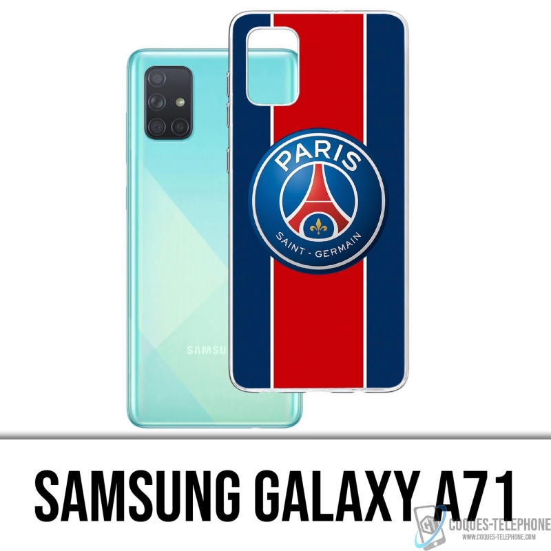 Coque Samsung Galaxy A71 - Logo Psg New Bande Rouge