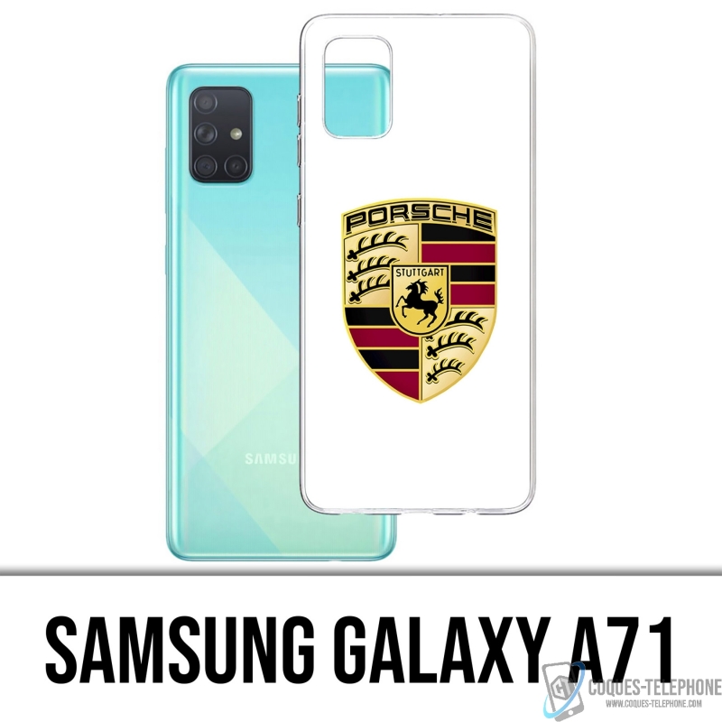 Samsung Galaxy A71 Case - Porsche Logo Weiß