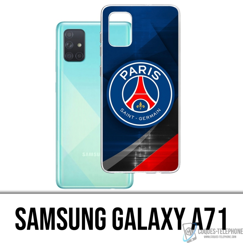 Custodia per Samsung Galaxy A71 - Psg Logo in metallo cromato