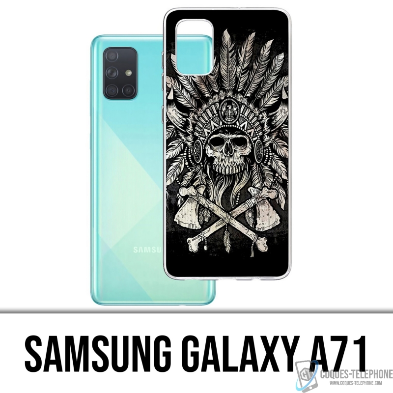 Samsung Galaxy A71 Case - Schädel-Kopf-Federn