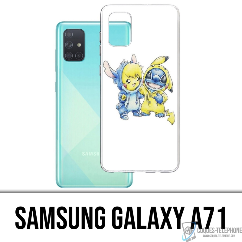 Coque Samsung Galaxy A71 - Stitch Pikachu Bébé