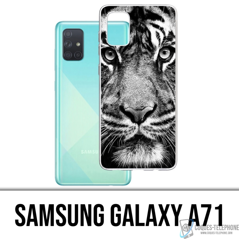 Custodia per Samsung Galaxy A71 - Tigre in bianco e nero