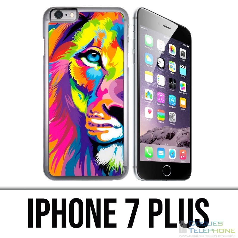 Custodia per iPhone 7 Plus - Leone multicolore