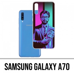 Custodia per Samsung Galaxy A70 - La Casa De Papel - Professor Neon