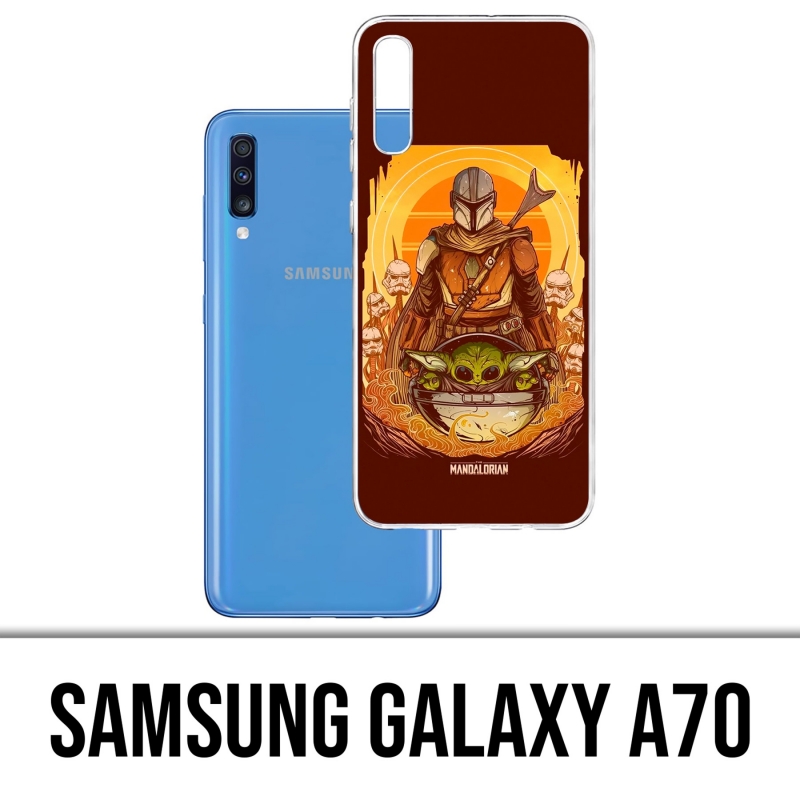 Samsung Galaxy A70 Case - Star Wars Mandalorian Yoda Fanart