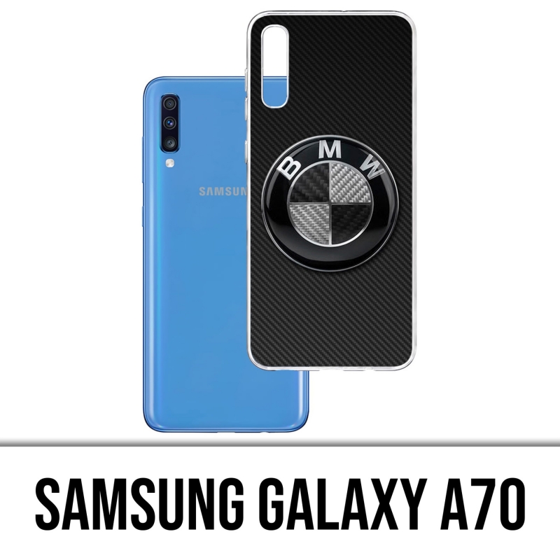 Custodia per Samsung Galaxy A70 - Logo Bmw in carbonio
