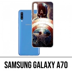 Custodia per Samsung Galaxy A70 - Captain America Grunge Avengers