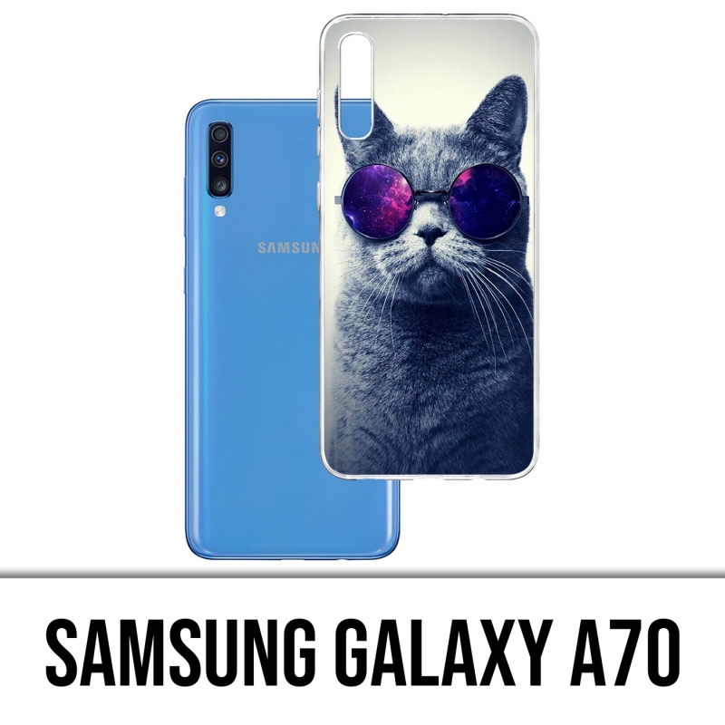 Coque Samsung Galaxy A70 - Chat Lunettes Galaxie